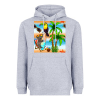 Heather Grey tropical animals seamless pattern Heavyweight Hoodie - BundleAndBundleShop