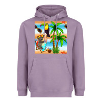 Lavender tropical animals seamless pattern Heavyweight Hoodie - BundleAndBundleShop