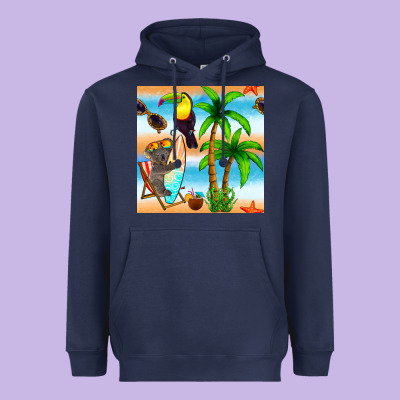 Tropical Animals Seamless Pattern Heavyweight Hoodie Designed By Bundleandbundleshop