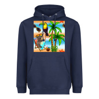 Navy tropical animals seamless pattern Heavyweight Hoodie - BundleAndBundleShop