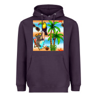 Plum tropical animals seamless pattern Heavyweight Hoodie - BundleAndBundleShop