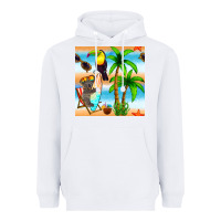White tropical animals seamless pattern Heavyweight Hoodie - BundleAndBundleShop