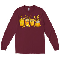 Burgundy Childhood Cancer Coffee Cups Long Sleeve Tee - texasbilliewilder