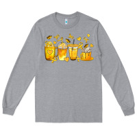 Heather Grey Childhood Cancer Coffee Cups Long Sleeve Tee - texasbilliewilder