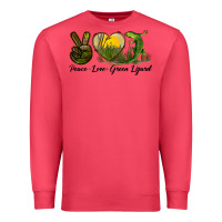 Cardinal peace love green lizard Premium Sweatshirt - LillyAllenDesigns