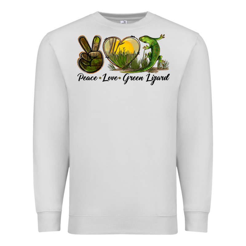 Peace Love Green Lizard Premium Sweatshirt by LillyAllenDesigns | Teevron