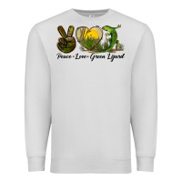Dove Grey peace love green lizard Premium Sweatshirt - LillyAllenDesigns