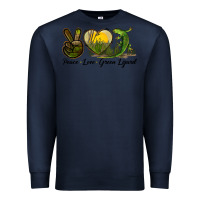 Navy peace love green lizard Premium Sweatshirt - LillyAllenDesigns