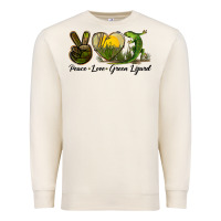 Sandshell peace love green lizard Premium Sweatshirt - LillyAllenDesigns