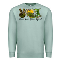 Seafoam peace love green lizard Premium Sweatshirt - LillyAllenDesigns