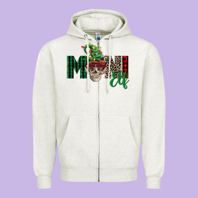 Boy Mini Elf Skull Zipper Hoodie Designed By Fadigitalartstudio