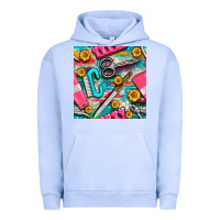 Pigment Grape Ice nail art tools and hand cream with serape and turquoise glitter seamle Urban Hoodie - BundleAndBundleShop