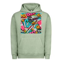 Pigment Oil Green nail art tools and hand cream with serape and turquoise glitter seamle Urban Hoodie - BundleAndBundleShop