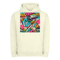 Pigment Pistachio nail art tools and hand cream with serape and turquoise glitter seamle Urban Hoodie - BundleAndBundleShop