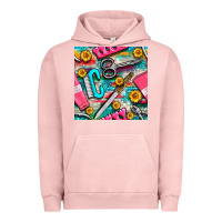 Pigment Salmon nail art tools and hand cream with serape and turquoise glitter seamle Urban Hoodie - BundleAndBundleShop