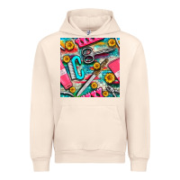 Sandshell nail art tools and hand cream with serape and turquoise glitter seamle Urban Hoodie - BundleAndBundleShop
