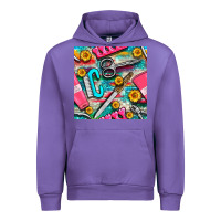 Tulip nail art tools and hand cream with serape and turquoise glitter seamle Urban Hoodie - BundleAndBundleShop