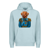 Blue Mist Golden Retriever Dog Portrait,Custom Pet Portraits,Renaissance Dog Premium Hoodie - RanaPortraitStore