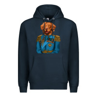 Navy Golden Retriever Dog Portrait,Custom Pet Portraits,Renaissance Dog Premium Hoodie - RanaPortraitStore