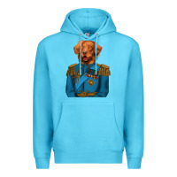 Ocean Blue Golden Retriever Dog Portrait,Custom Pet Portraits,Renaissance Dog Premium Hoodie - RanaPortraitStore