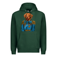 Sports Green Golden Retriever Dog Portrait,Custom Pet Portraits,Renaissance Dog Premium Hoodie - RanaPortraitStore