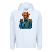 White Golden Retriever Dog Portrait,Custom Pet Portraits,Renaissance Dog Premium Hoodie - RanaPortraitStore