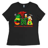 Black cna juneteenth certified nursing assistant Ladies Tee - AdoDesignShop