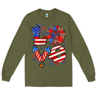 Army Green 4th of july love Long Sleeve Tee - Zillion Design Studio
