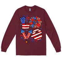 Burgundy 4th of july love Long Sleeve Tee - Zillion Design Studio