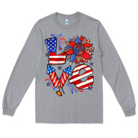 Heather Grey 4th of july love Long Sleeve Tee - Zillion Design Studio