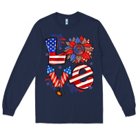 Navy 4th of july love Long Sleeve Tee - Zillion Design Studio