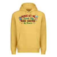 Antique Gold please let me drink my iced coffee in peace Premium Hoodie - MaliasSmallBusiness
