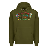 Army Green please let me drink my iced coffee in peace Premium Hoodie - MaliasSmallBusiness