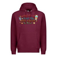 Burgundy please let me drink my iced coffee in peace Premium Hoodie - MaliasSmallBusiness