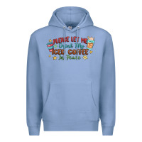 Colony Blue please let me drink my iced coffee in peace Premium Hoodie - MaliasSmallBusiness