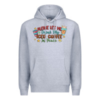 Heather Grey please let me drink my iced coffee in peace Premium Hoodie - MaliasSmallBusiness