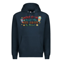 Navy please let me drink my iced coffee in peace Premium Hoodie - MaliasSmallBusiness