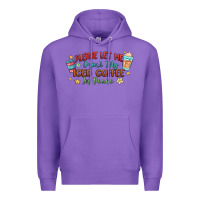 Purple please let me drink my iced coffee in peace Premium Hoodie - MaliasSmallBusiness
