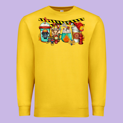 Firefighter Coffee Premium Sweatshirt Designed By Jasminsmagicworld