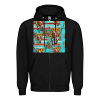 Black longhorn bull seamless pattern Zipper Hoodie - HRA Design Shop
