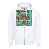 White longhorn bull seamless pattern Zipper Hoodie - HRA Design Shop