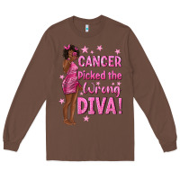 Chestnut Cancer Picked The Wrong Diva with Black Woman Long Sleeve Tee - texasbilliewilder