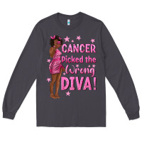 Smoke Cancer Picked The Wrong Diva with Black Woman Long Sleeve Tee - texasbilliewilder