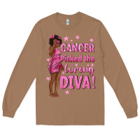Toasted Coconut Cancer Picked The Wrong Diva with Black Woman Long Sleeve Tee - texasbilliewilder