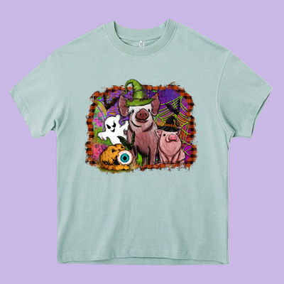 Halloween Pigs Heavy Core Tee Designed By Sublimationcraftshop