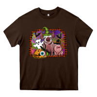 Chocolate Brown halloween pigs Heavy Core Tee - SublimationCraftShop