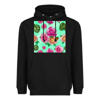 Black floral background Heavyweight Hoodie - BundleAndBundleShop