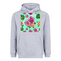 Heather Grey floral background Heavyweight Hoodie - BundleAndBundleShop