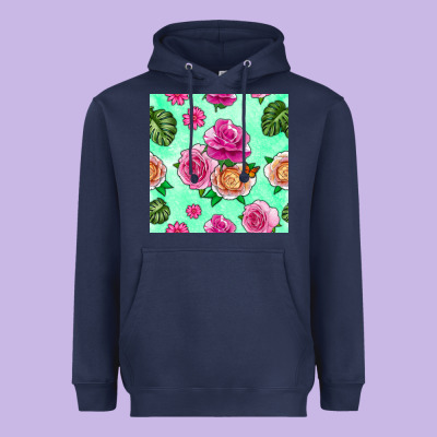 Floral Background Heavyweight Hoodie Designed By Bundleandbundleshop