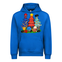 Cobalt Christmas With Ice Hockey Trees Urban Hoodie - BundleAndBundleShop